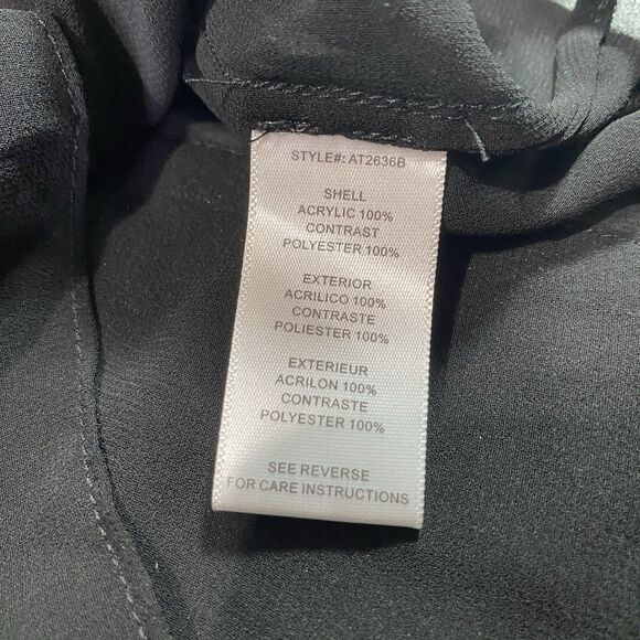 ARYN K Anthropologie Blouse Tunic Sheer Long Sleeve High Low Hem Womens S Black - Picture 9 of 10